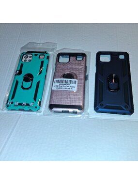 LG K92 Protective Cases W/Rotating Ring Stand Shockproof Various Colors-SET OF 3